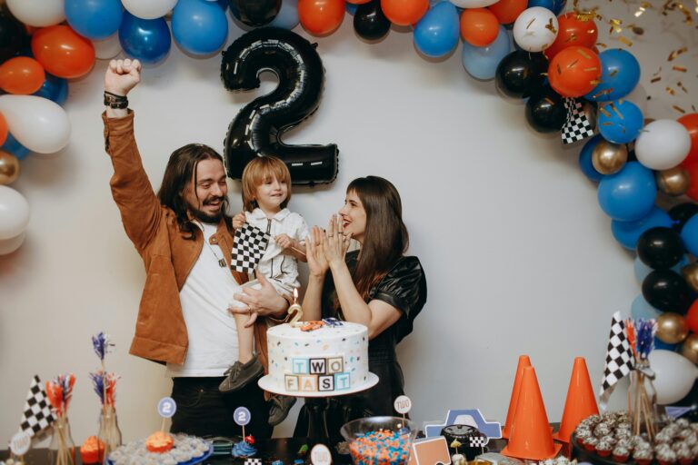 birthday son parents family celebration