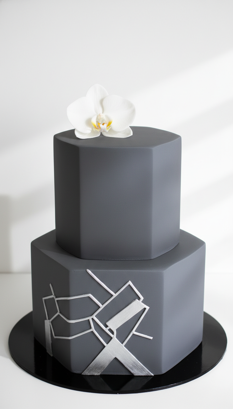 Chic Geometric Art Cake