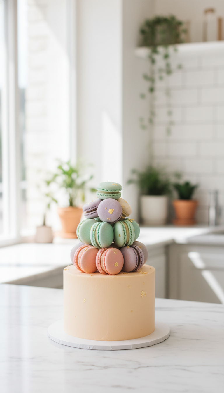 Whimsical Macaron & Cake Fusion