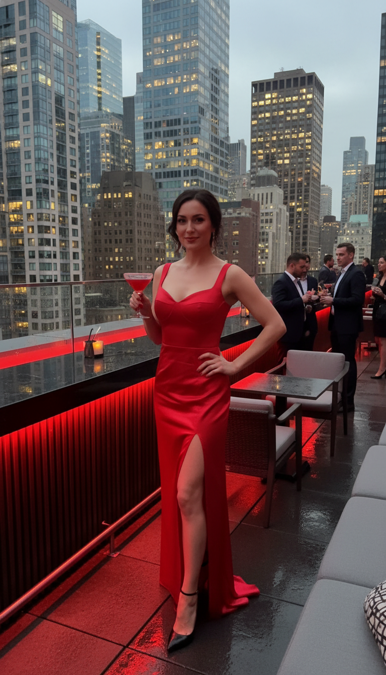 Bold Red Cityscape Adventure & Rooftop Bash