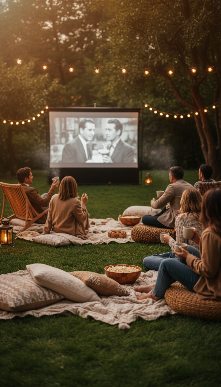 Cozy Outdoor Cinema Under the Stars