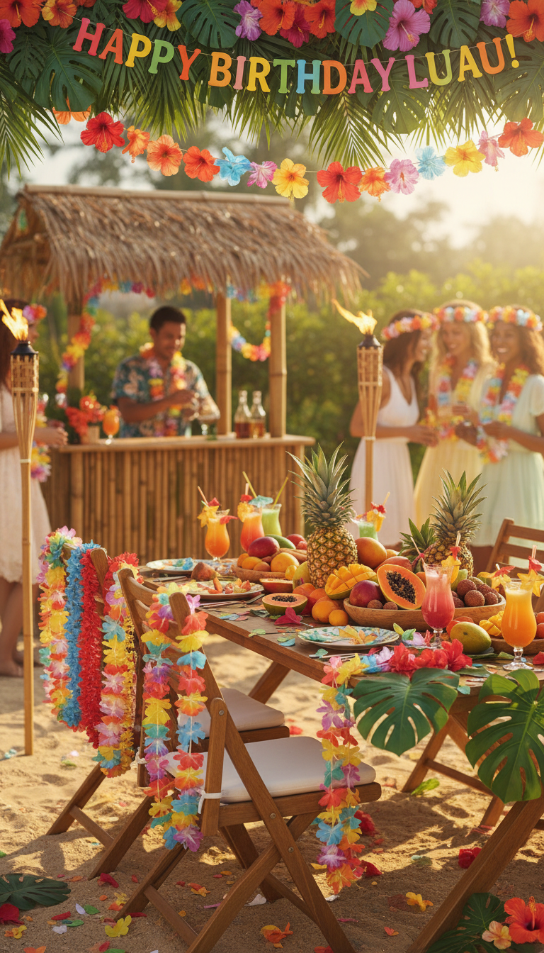Vibrant Tropical Oasis Luau