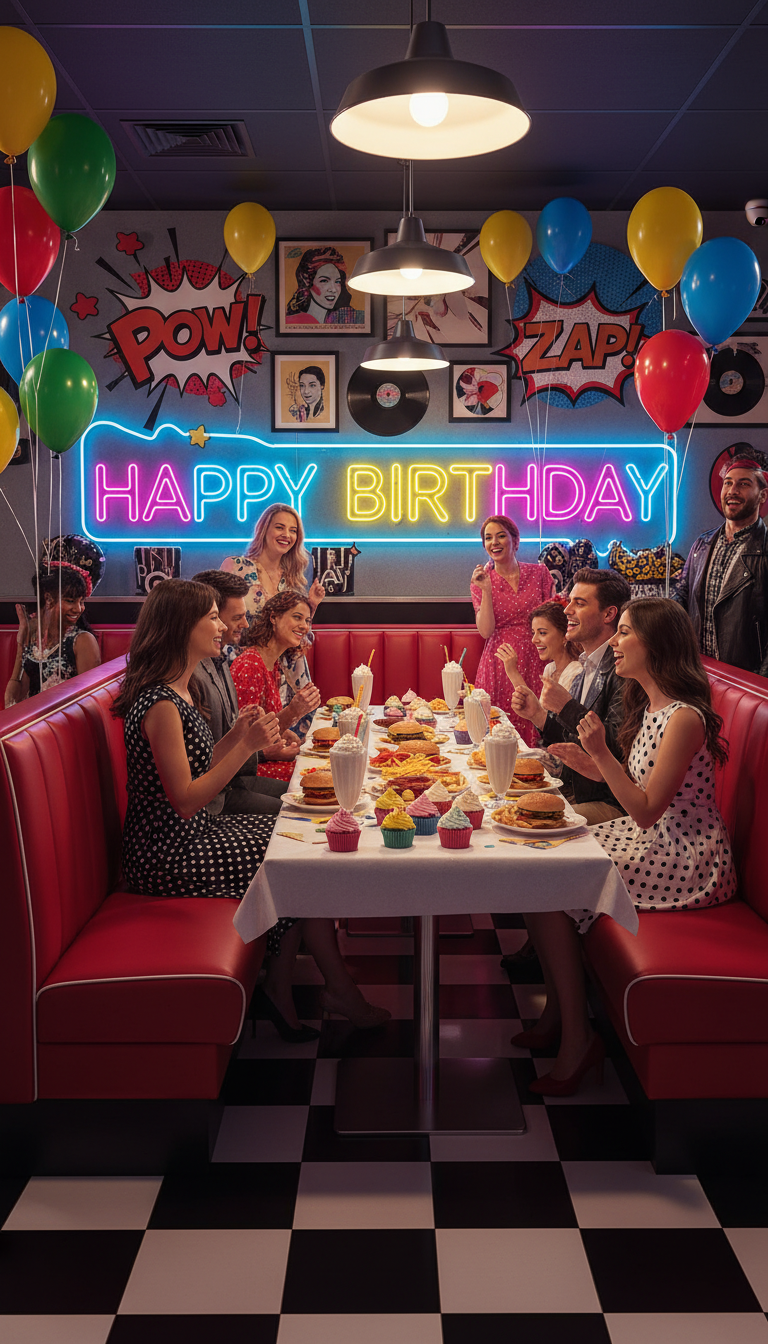 Groovy Retro Diner Pop Art