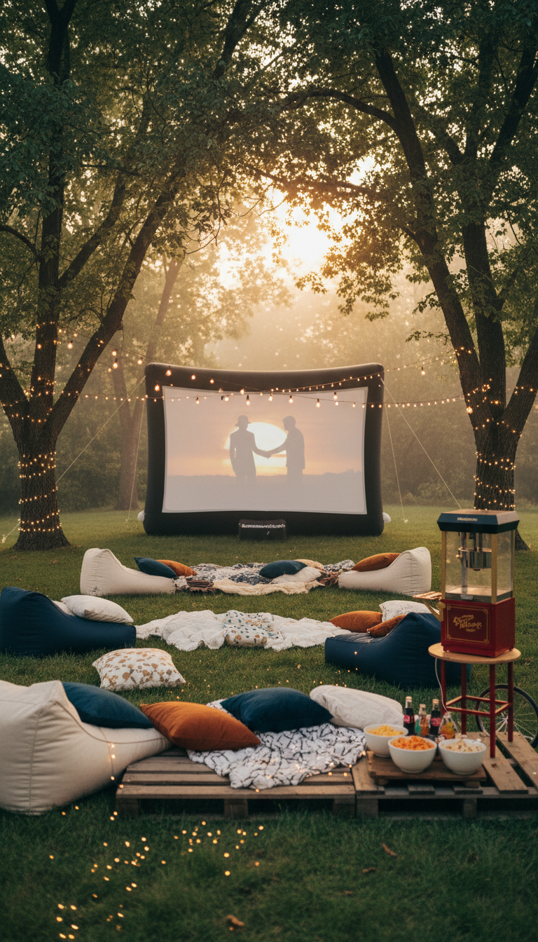 Cozy Outdoor Cinema Experience