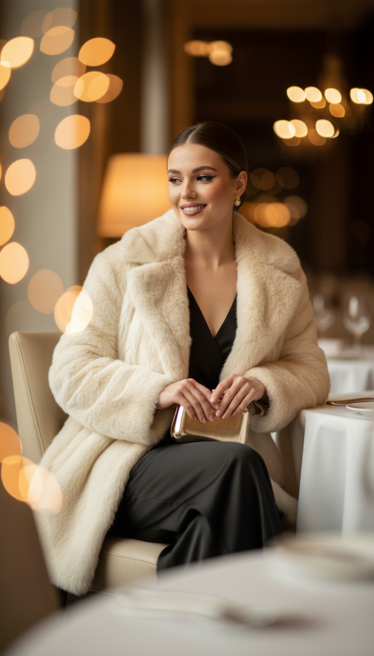 Cozy Chic: Faux Fur Coat & Jumpsuit