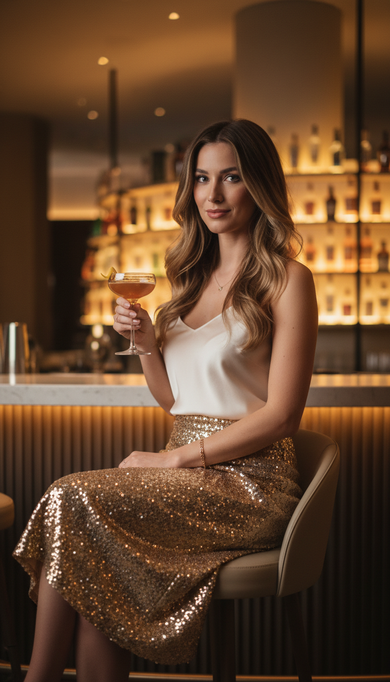 Sparkle & Sophistication: Midi Skirt