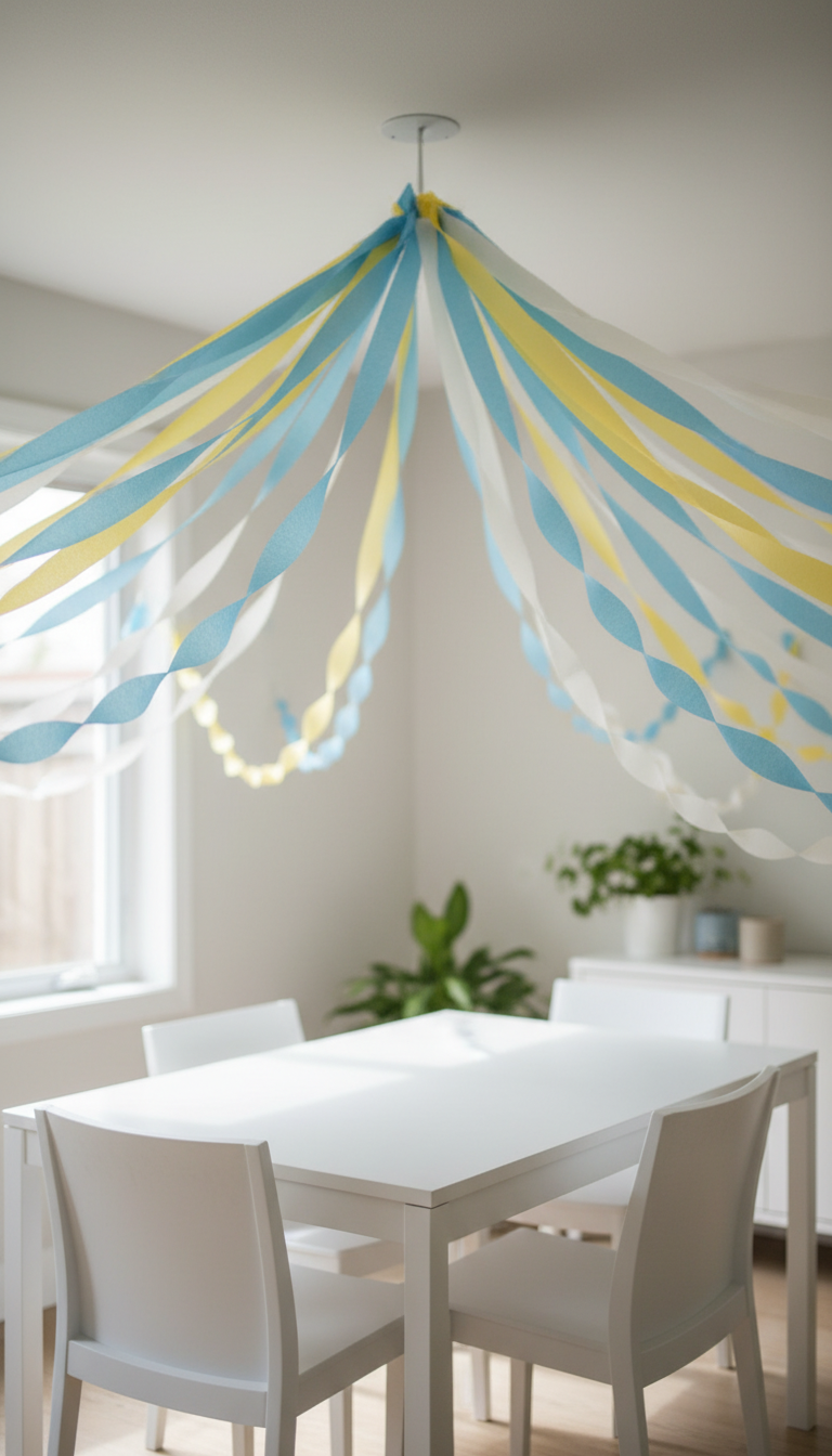 Colorful Streamer & Crepe Paper Draping
