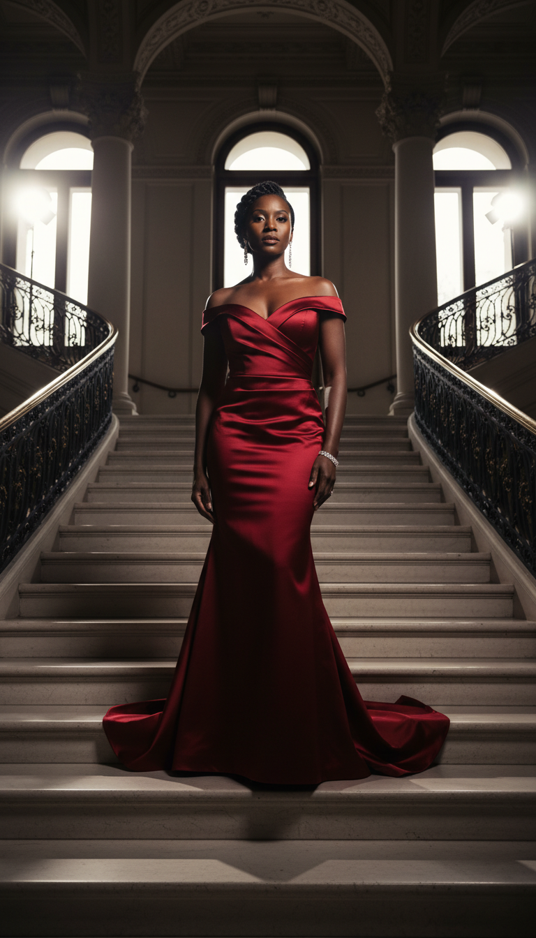 Off-Shoulder Gown for Grandeur