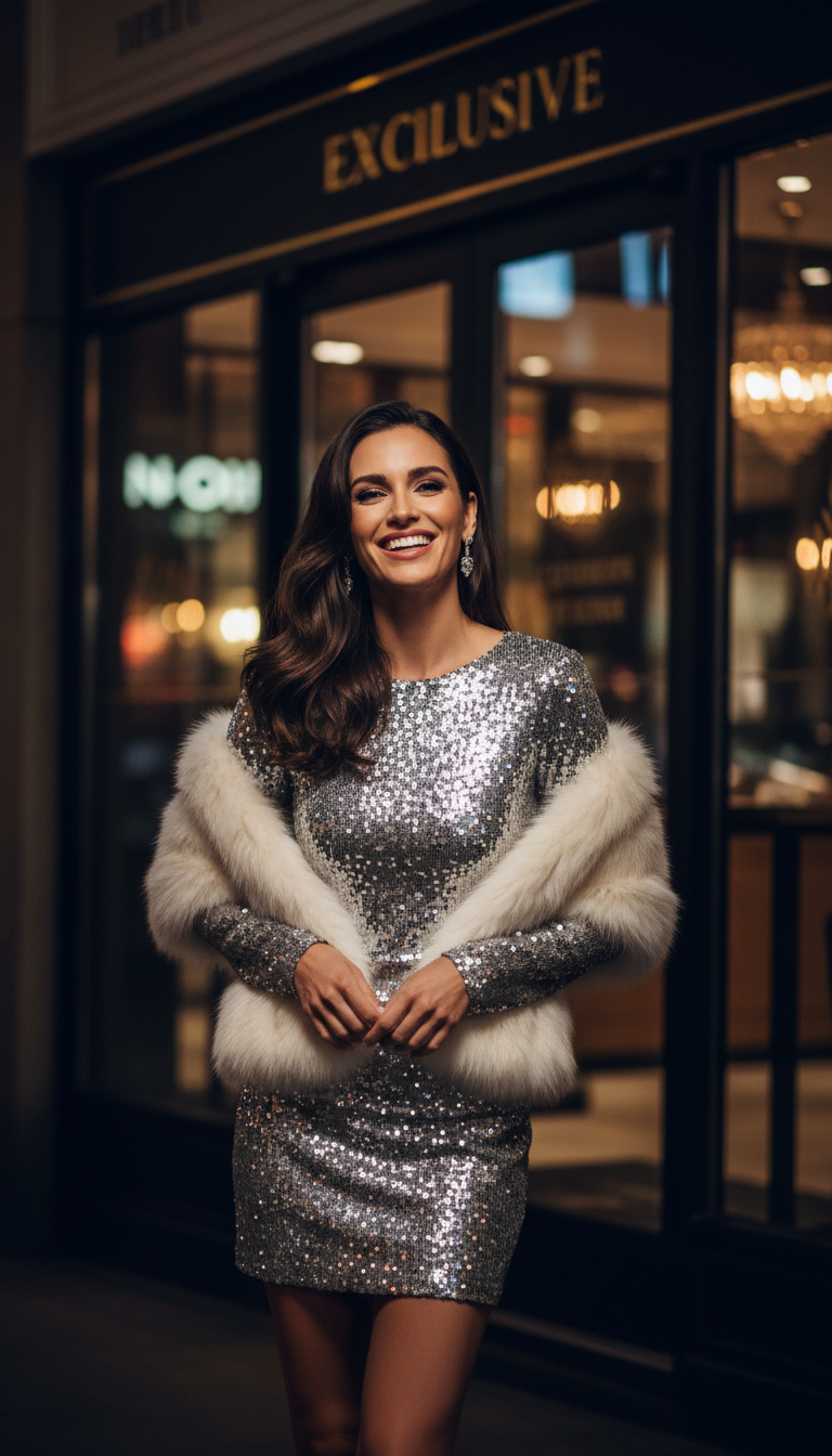 Sparkle & Snuggle: Glamorous Sequin Dress