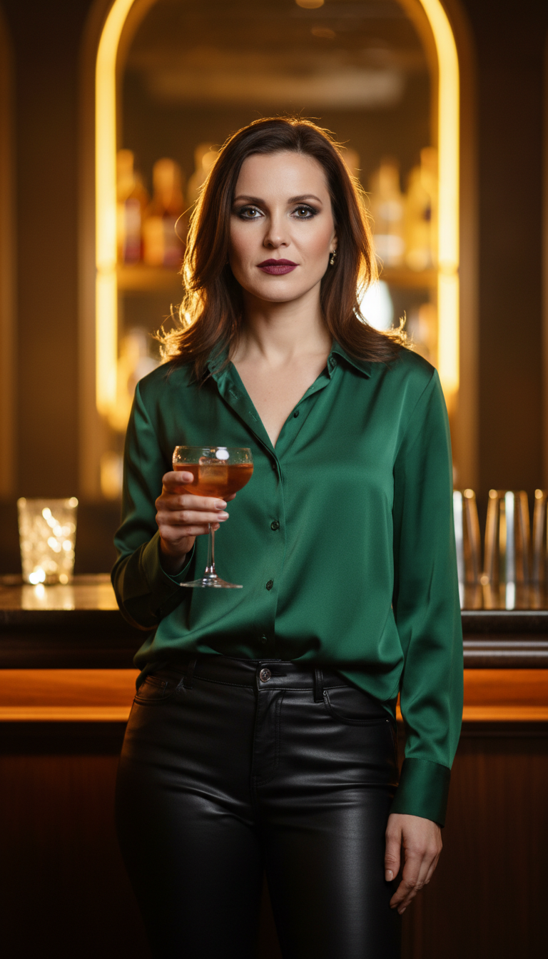 Edgy Elegance: Leather & Silk Pairing