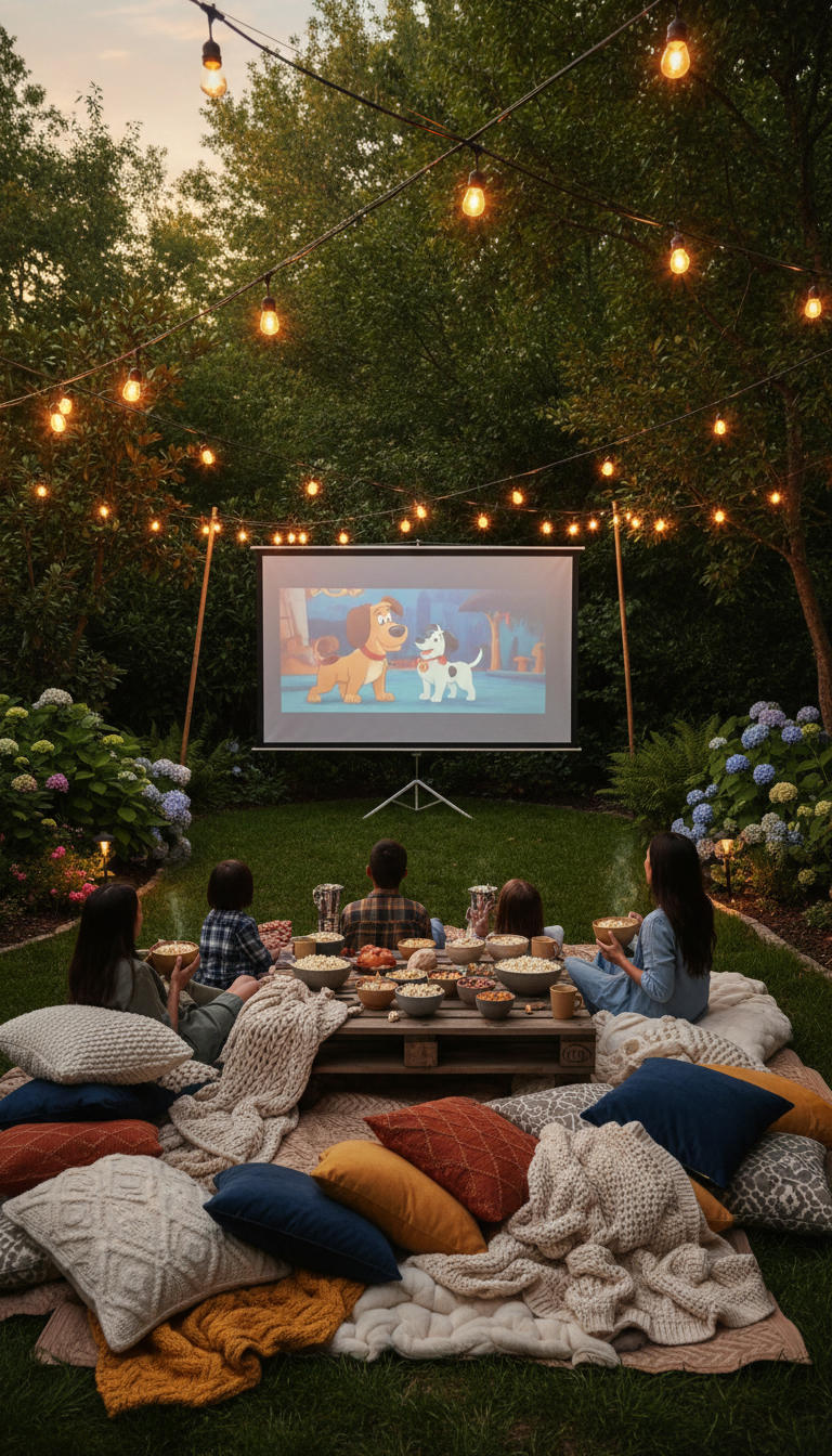 Starlit Cinema: Backyard Outdoor Movie Night
