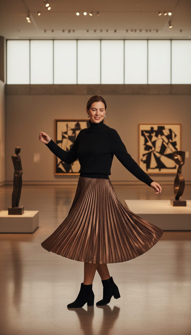 Graceful Pleated Skirt Ensemble