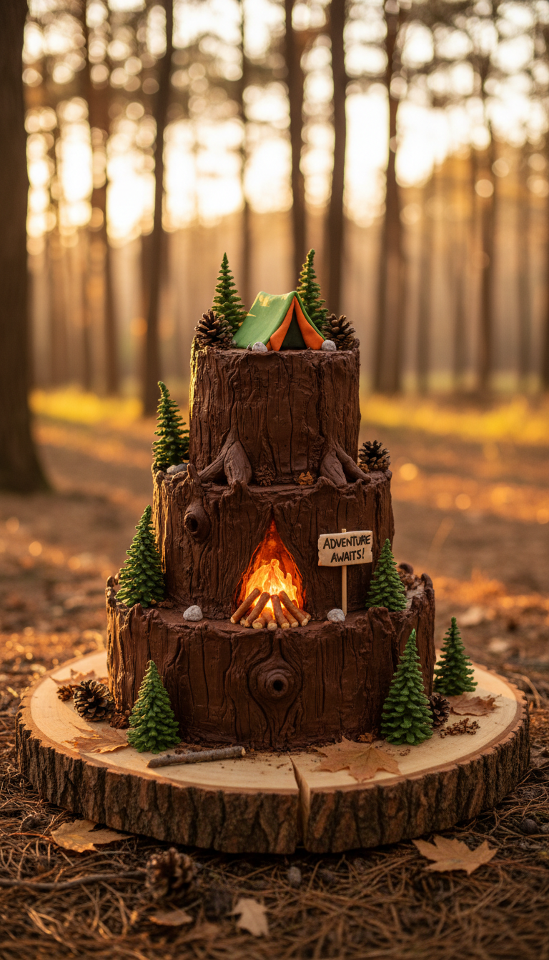 Rustic & Outdoorsy Adventure Cake