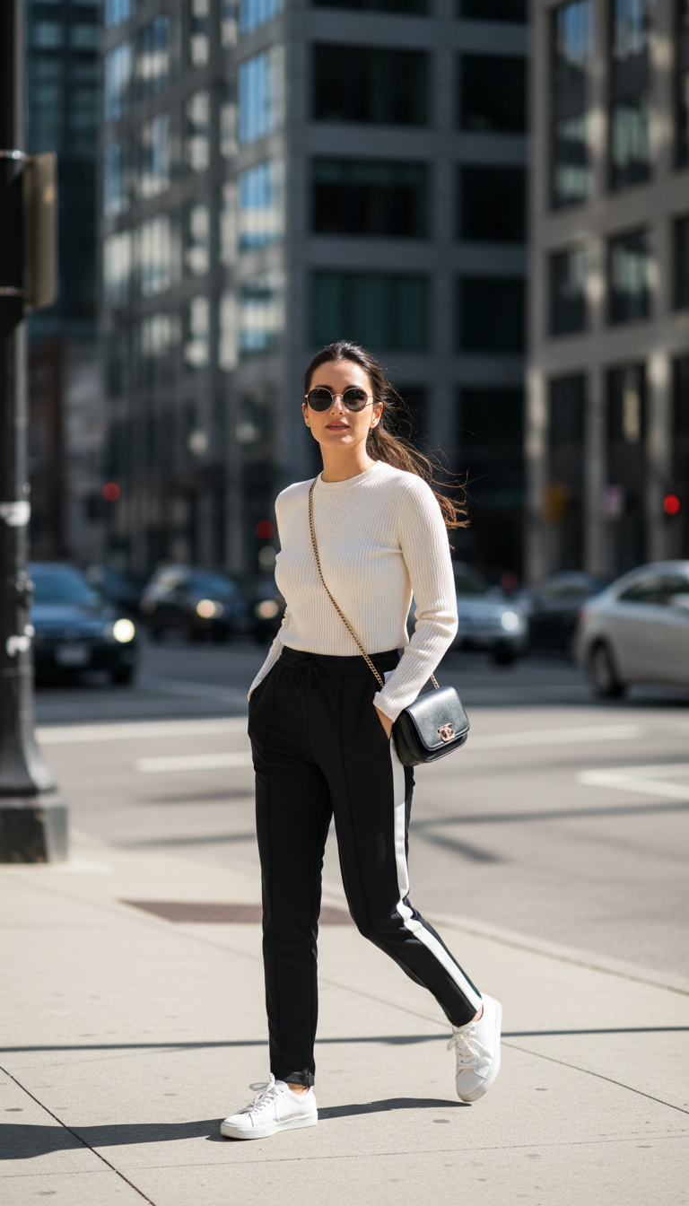 Sporty Chic with Elevated Track Pants