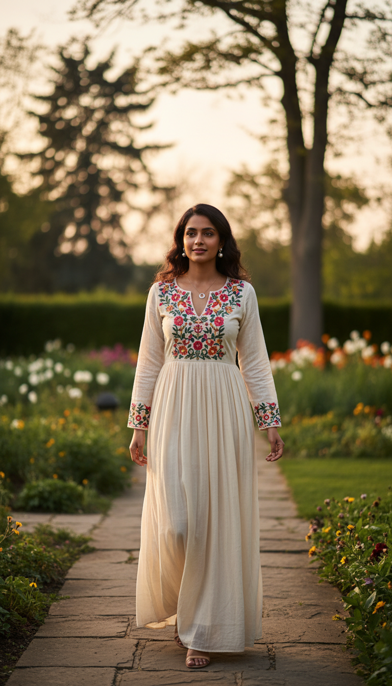 Elegant Embroidered Maxi Dress