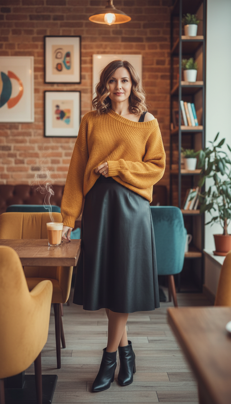 Edgy Comfort: Leather & Luxe Knits