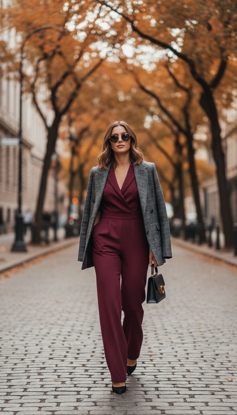 Sophisticated Chic: Jumpsuit & Blazer Power Duo