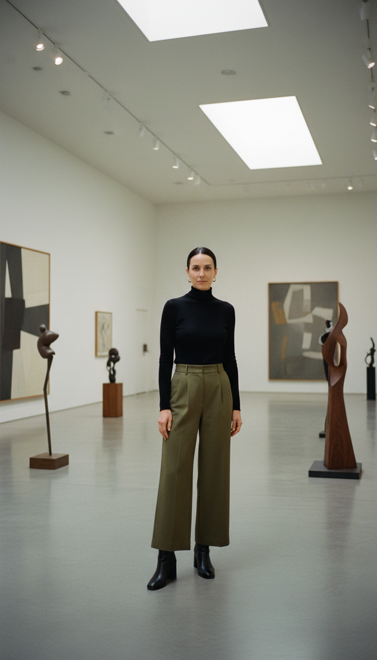 Modern Minimalist: Wide-Leg & Turtleneck Grace