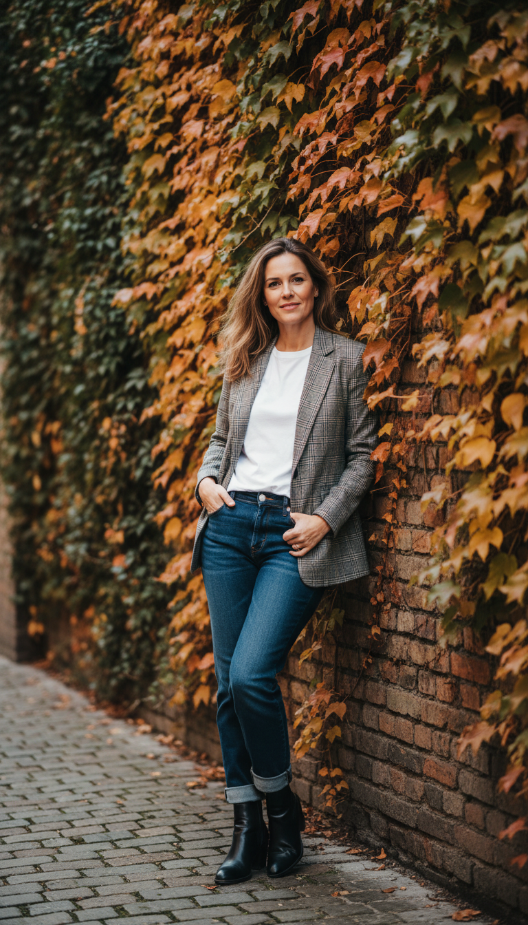 Smart Casual Charm: Blazer & Boot Classic