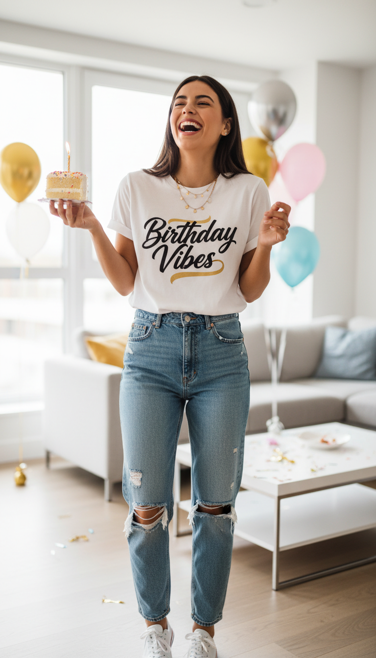 Playful Graphic Tee & Jeans