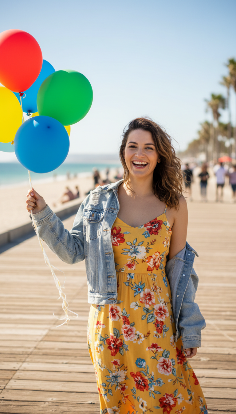 Sweet Sundress & Denim Jacket