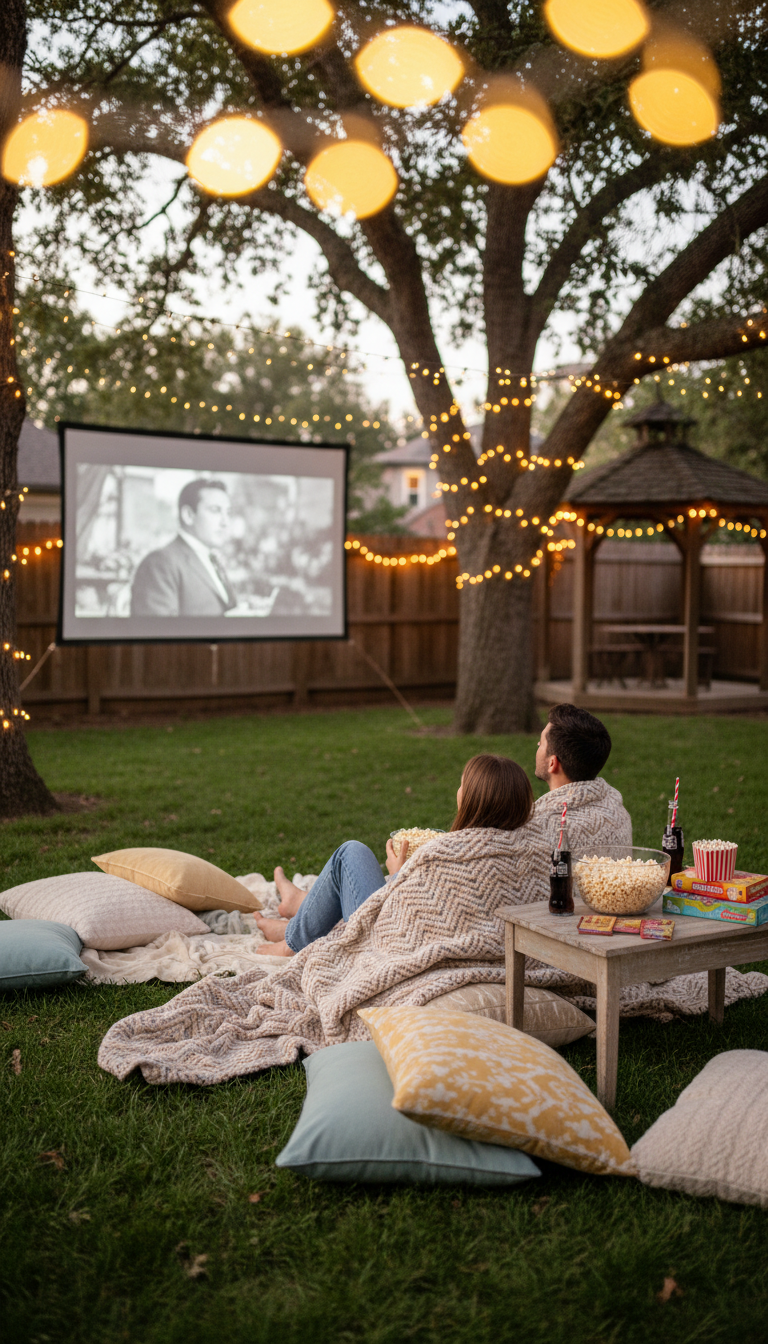 Cozy Outdoor Movie Night