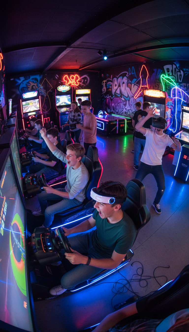 Arcade or Gaming Cafe Extravaganza