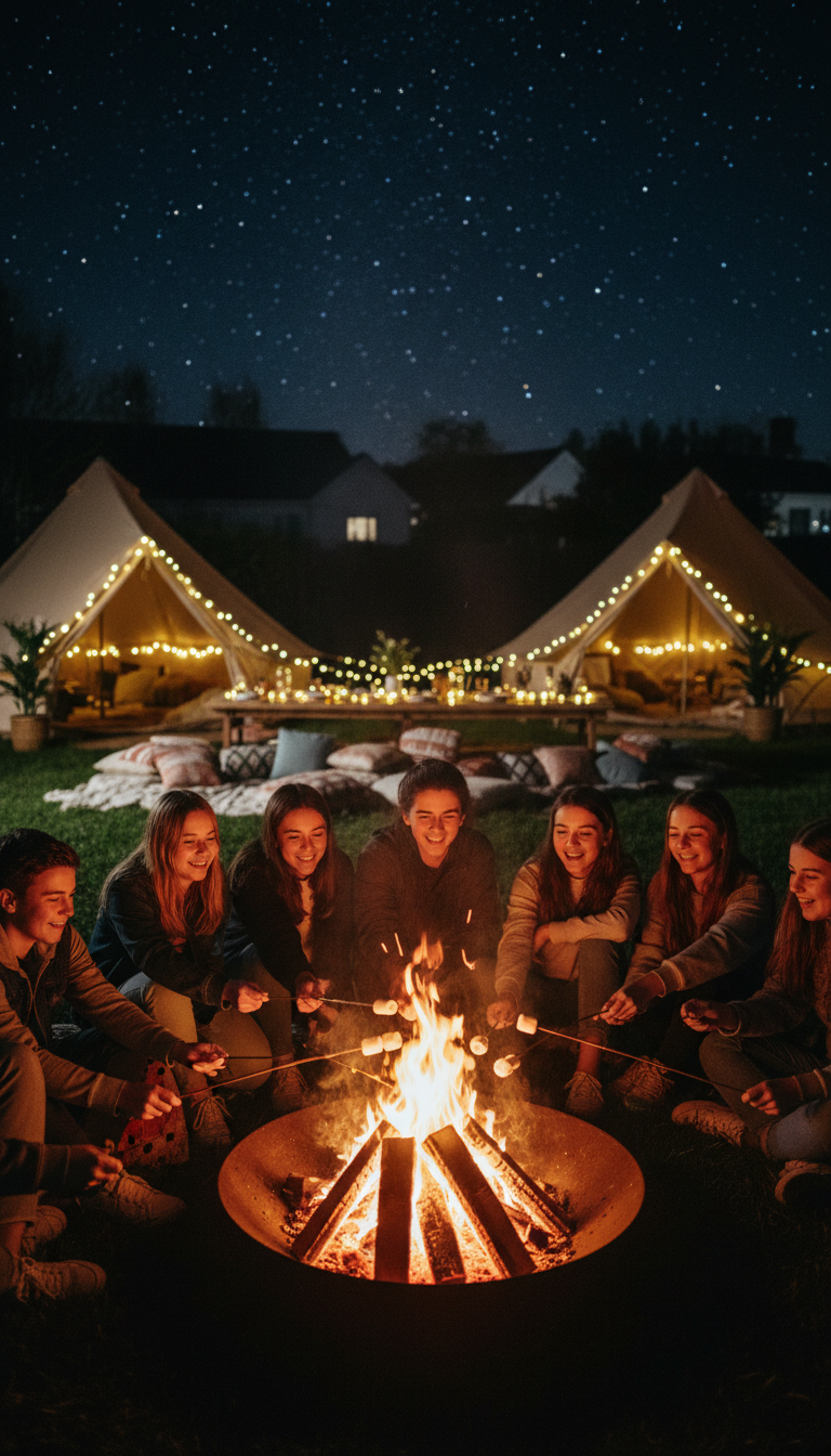 Backyard Glamping & Bonfire