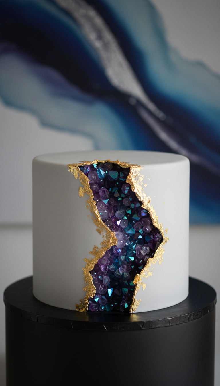 Artistic Geode Crystal Cake