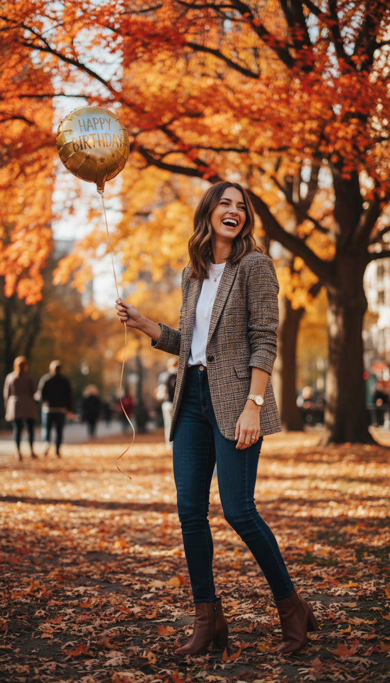 Smart Casual: Plaid Blazer & Jeans