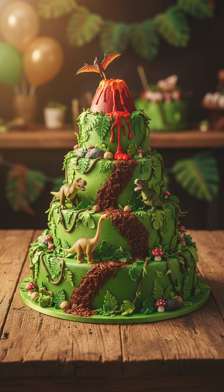Dinosaur Land Adventure: Roaring Good Time Cake