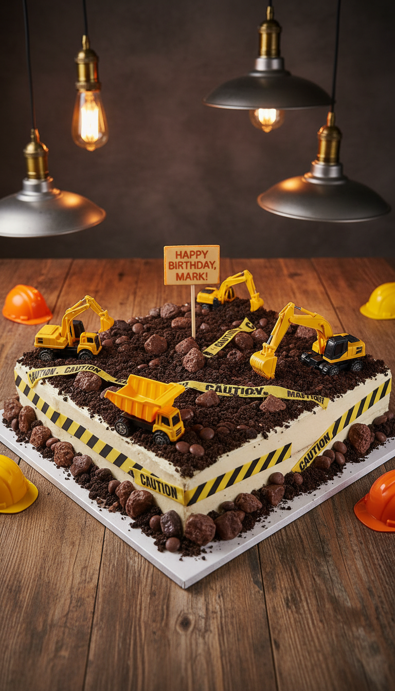 Construction Zone Fun: Digging into a Delicious Cake