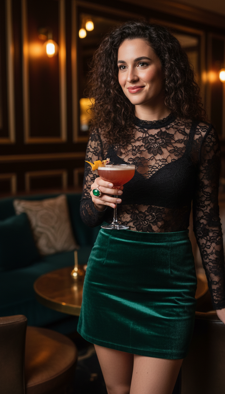 Velvet Dream Mini Skirt Look