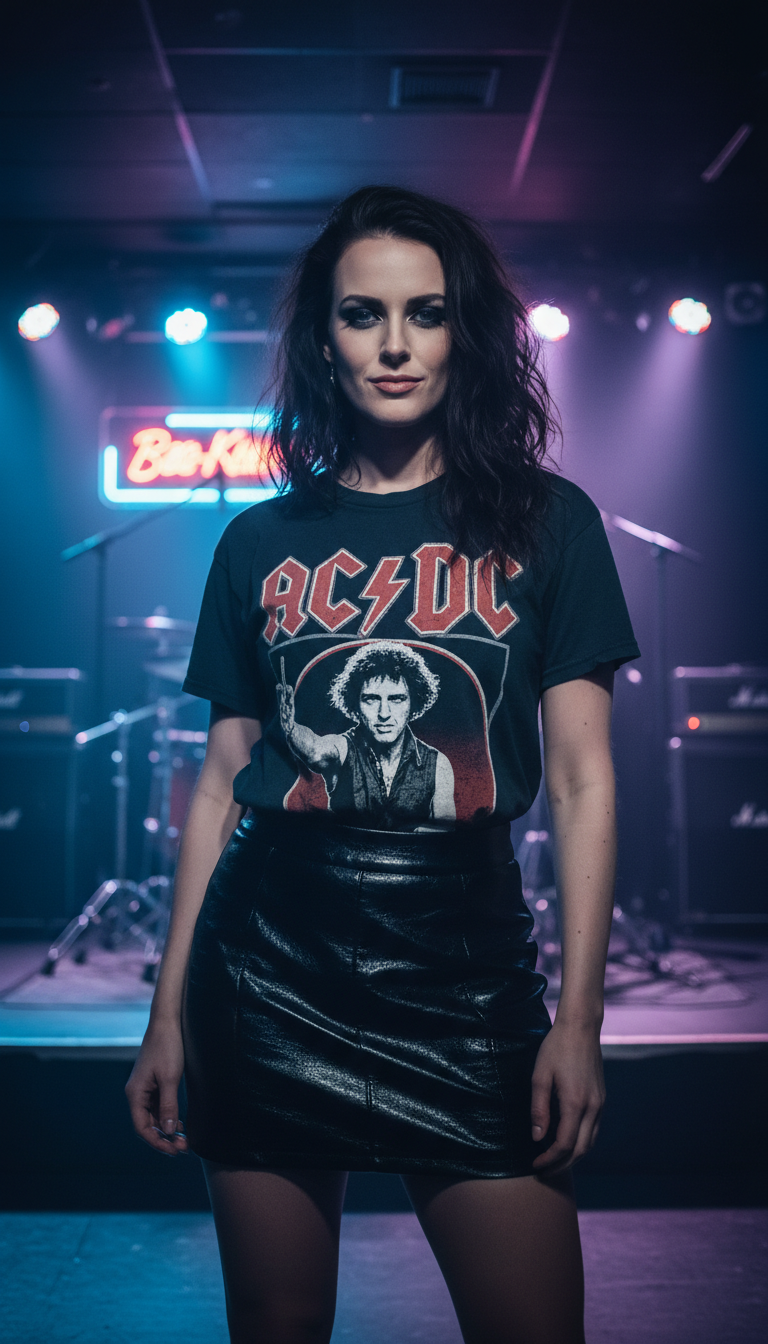 Leather Edge & Band Tee Combo