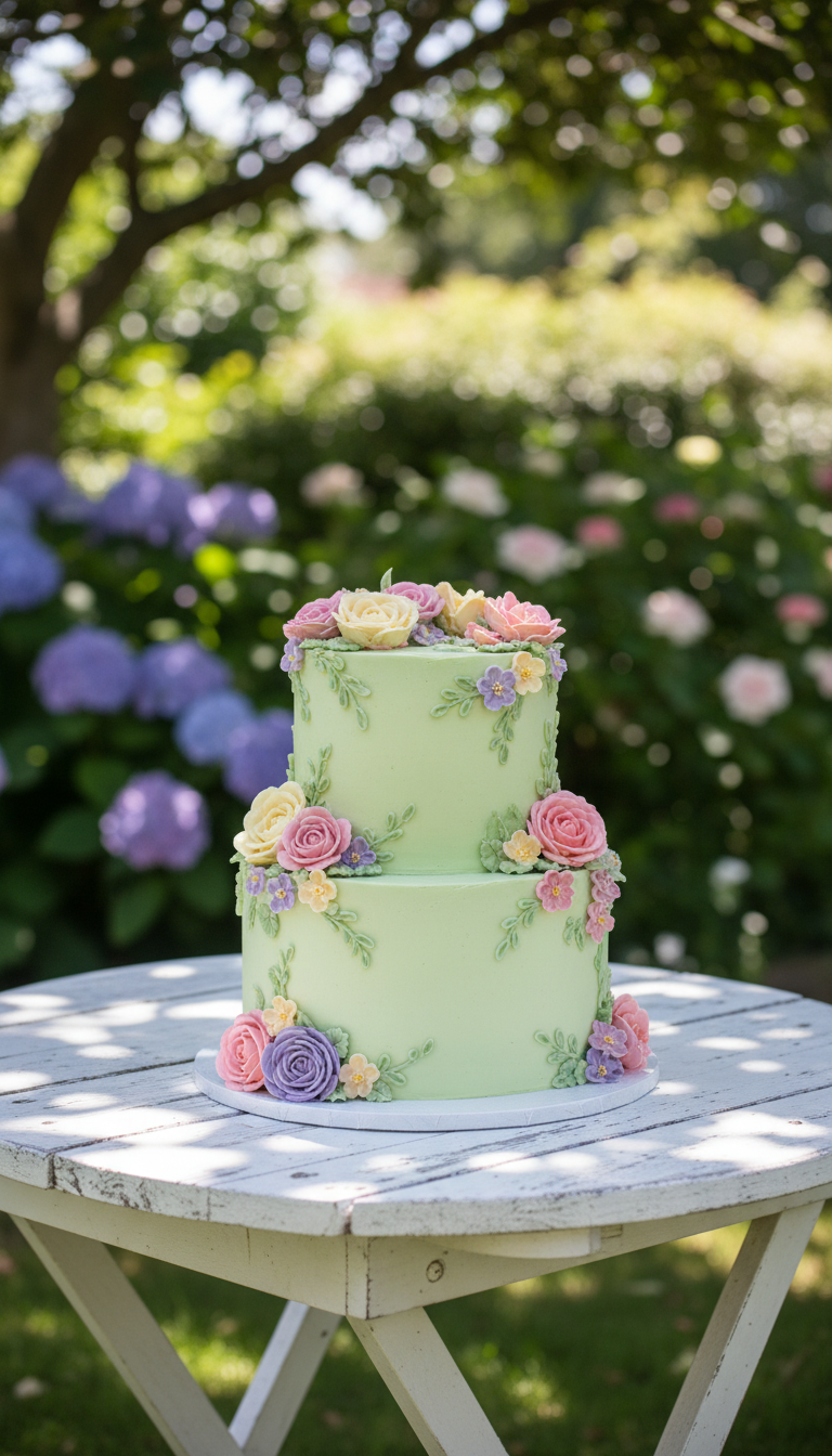 Garden Party Buttercream Cake