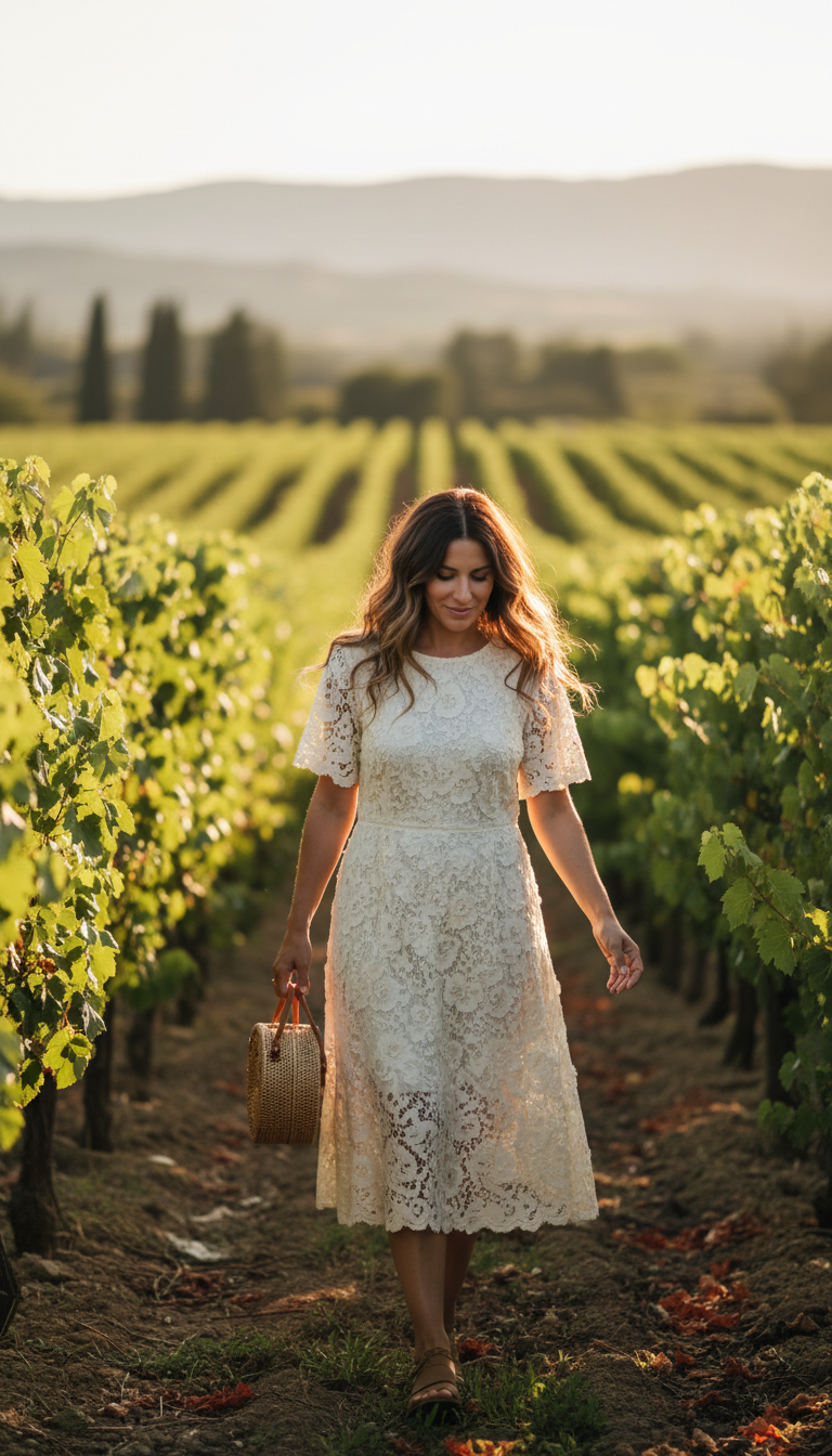 Effortless Boho Lace Midi Dress