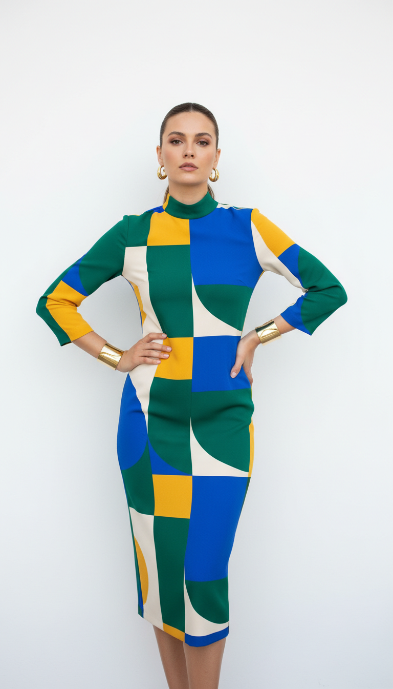 Bold Color Block Dress