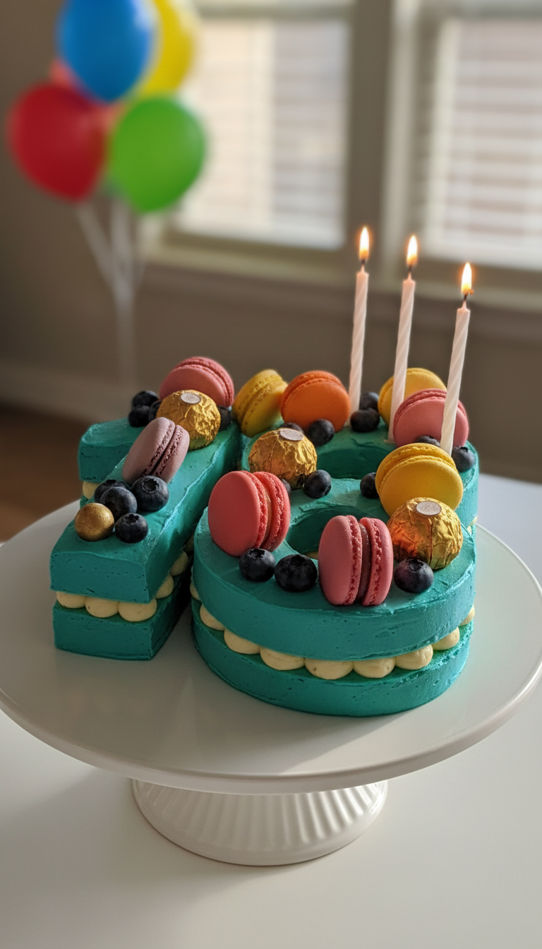 Personalized Number '18' Shaped Cake