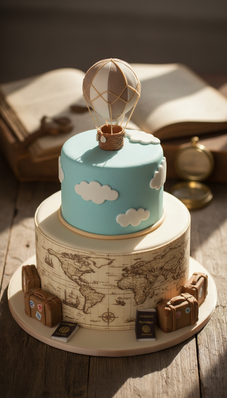 Travel or Adventure-Inspired Cake