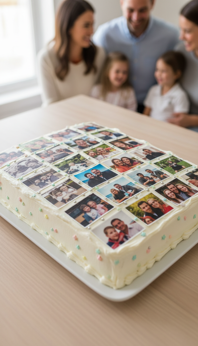 Photo Collage Memory Cake