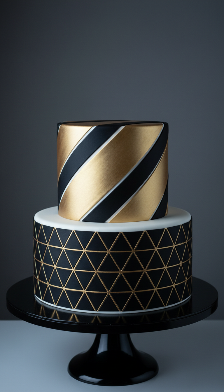 Modern Geometric Design Cake