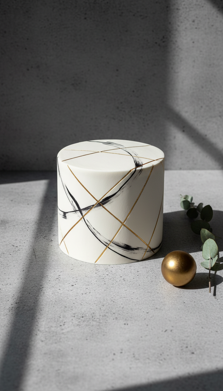Minimalist Chic Abstract Cake
