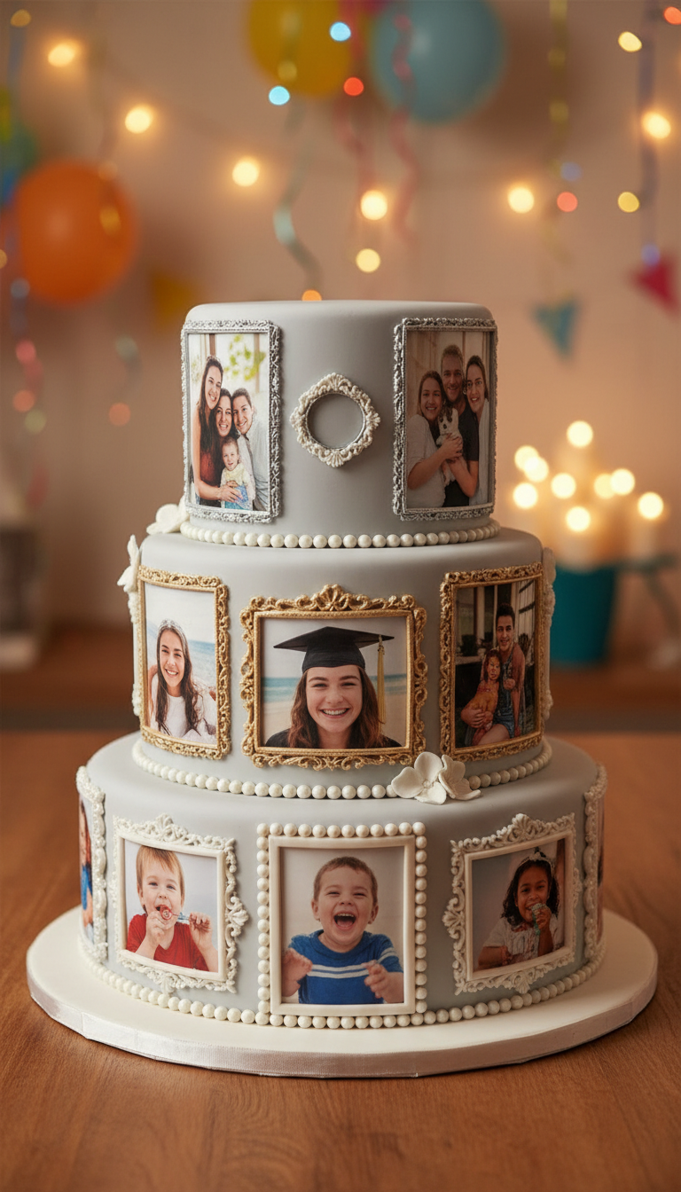 Photo Collage Memory Cake