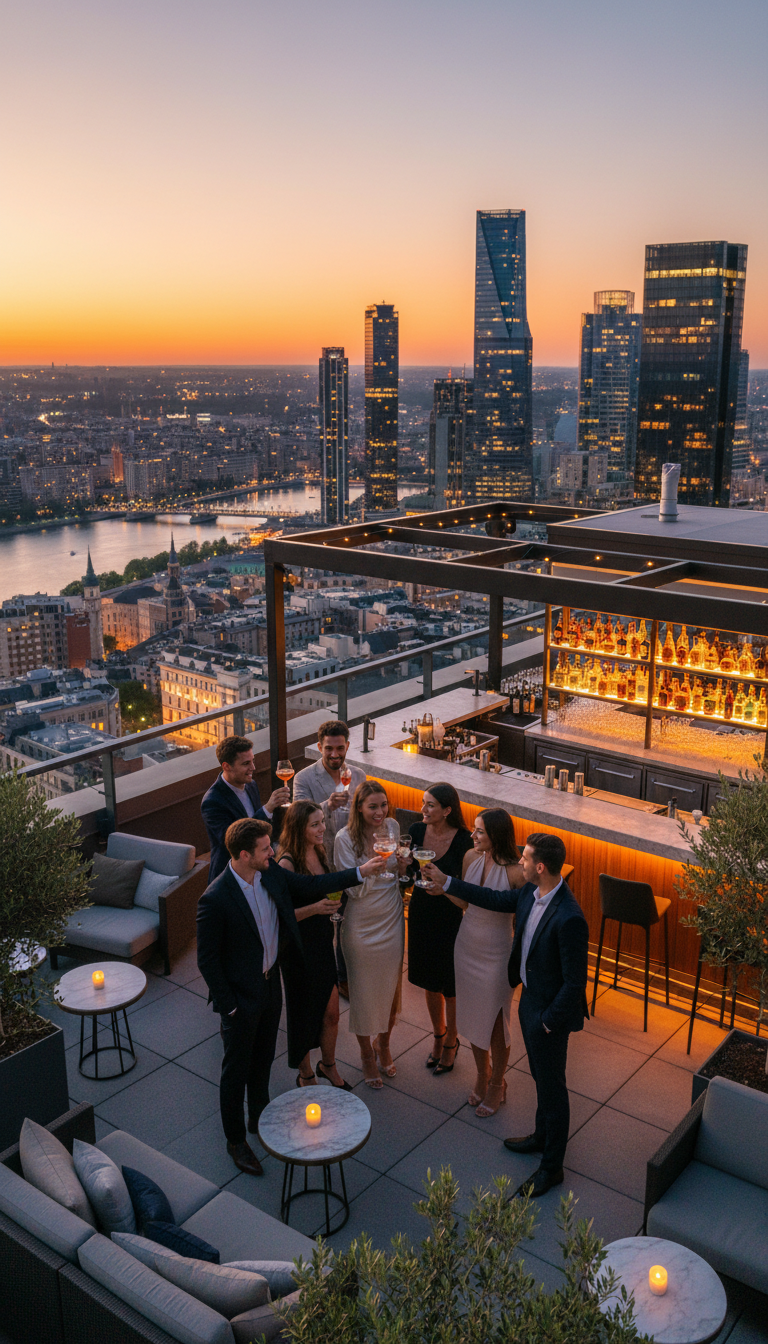 Celebrate at a Chic Rooftop Bar or Lounge