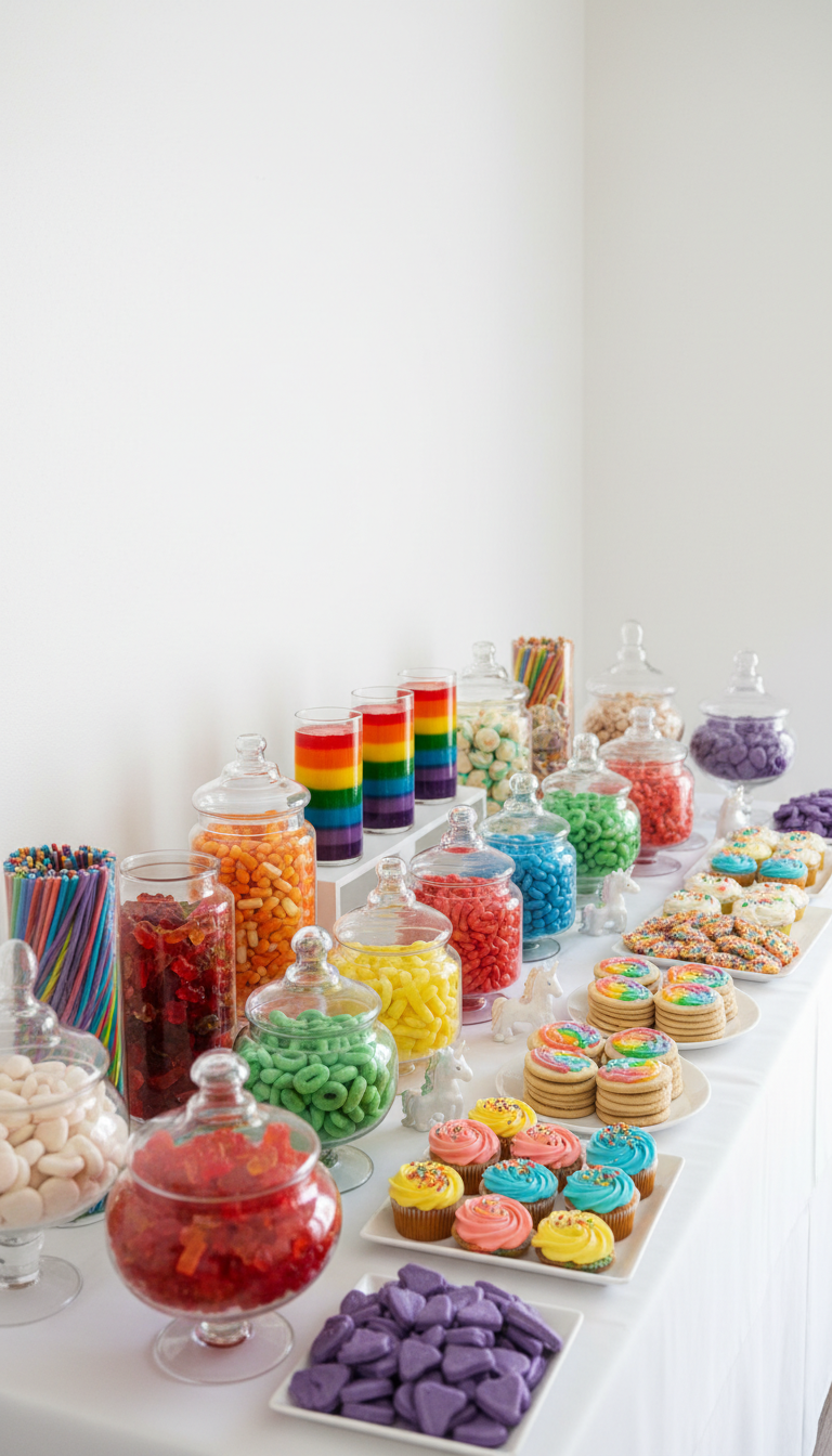 Vibrant Rainbow Dessert Bar