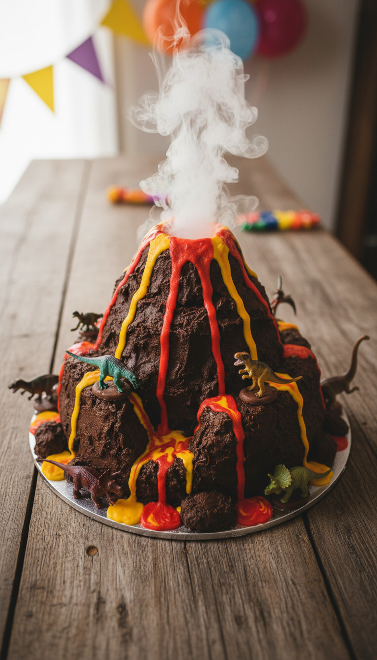Roaring Volcano Cake Showstopper