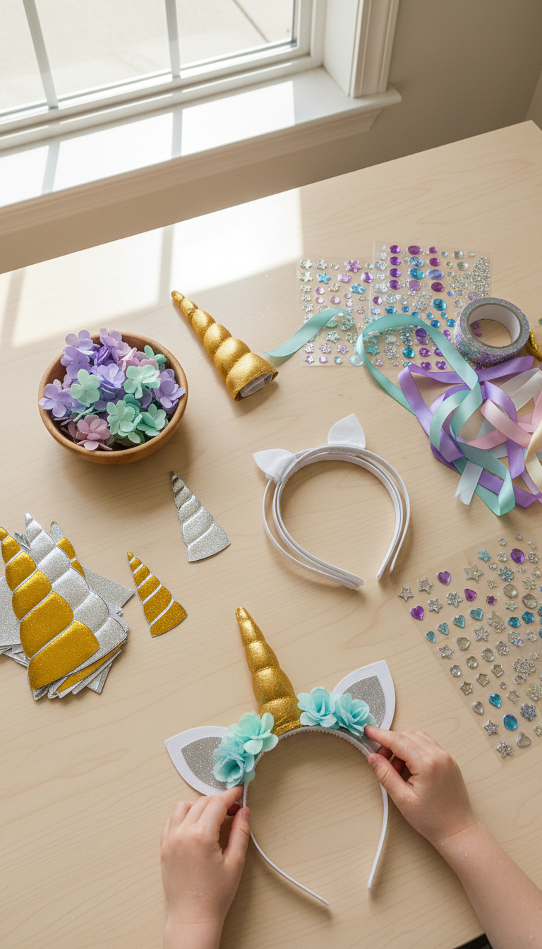 DIY Unicorn Horn Headbands Station
