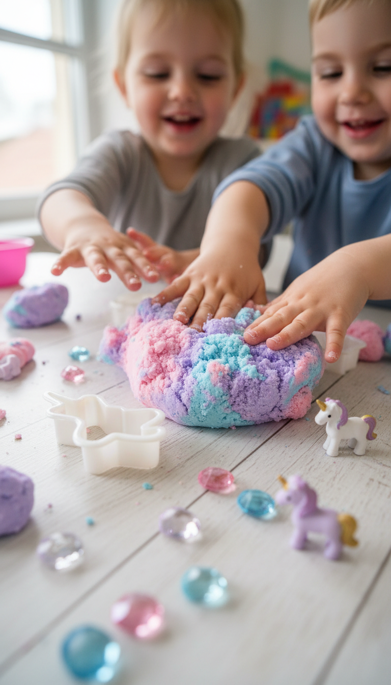 Dreamy Unicorn Cloud Dough Play