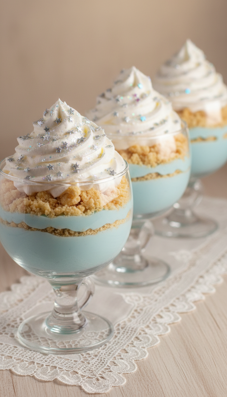 Starry Night Unicorn Pudding Parfaits