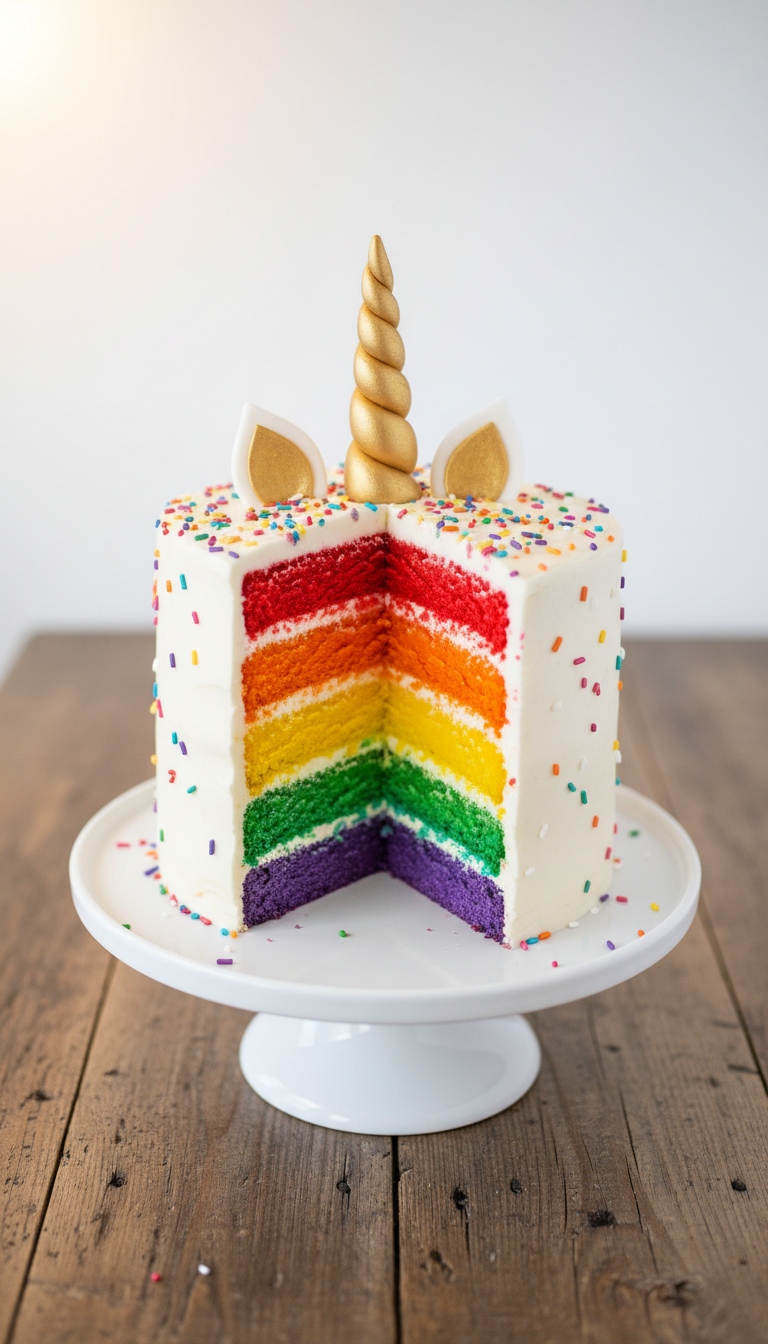 Rainbow Layer Cake: A Slice of Magic